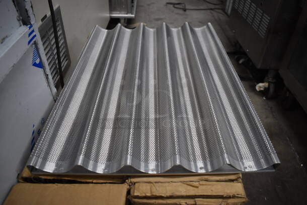 12 BRAND NEW IN BOX! Metal Perforated 5 Loaf Baking Pans. 18x26x1.5. 12 Times Your Bid! - Image 1 of 6