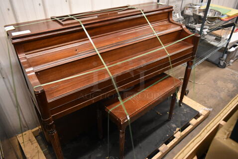 Hardman Wooden Piano w/ Piano Bench