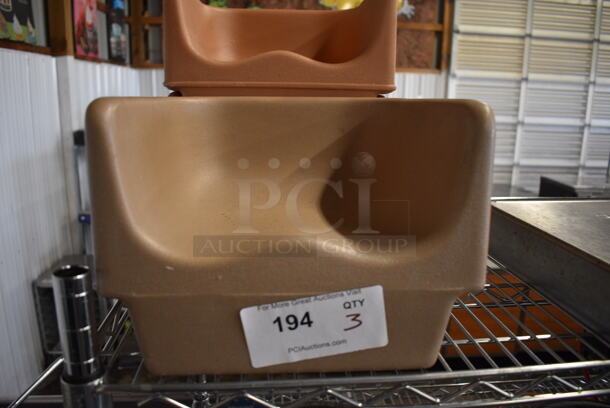 3 Tan Poly Booster Seats. 11x11x8. 3 Times Your Bid! - Image 3 of 3