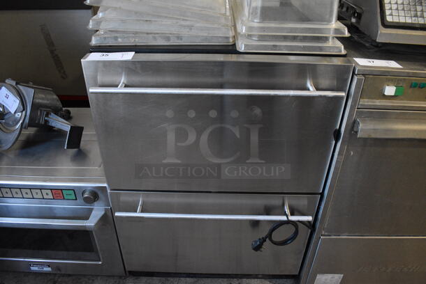 Summit Stainless Steel Commercial 2 Drawer Cooler. 115 Volts, 1 Phase. 24x25x34. Tested and Powers On But Does Not Get Cold - Image 1 of 5