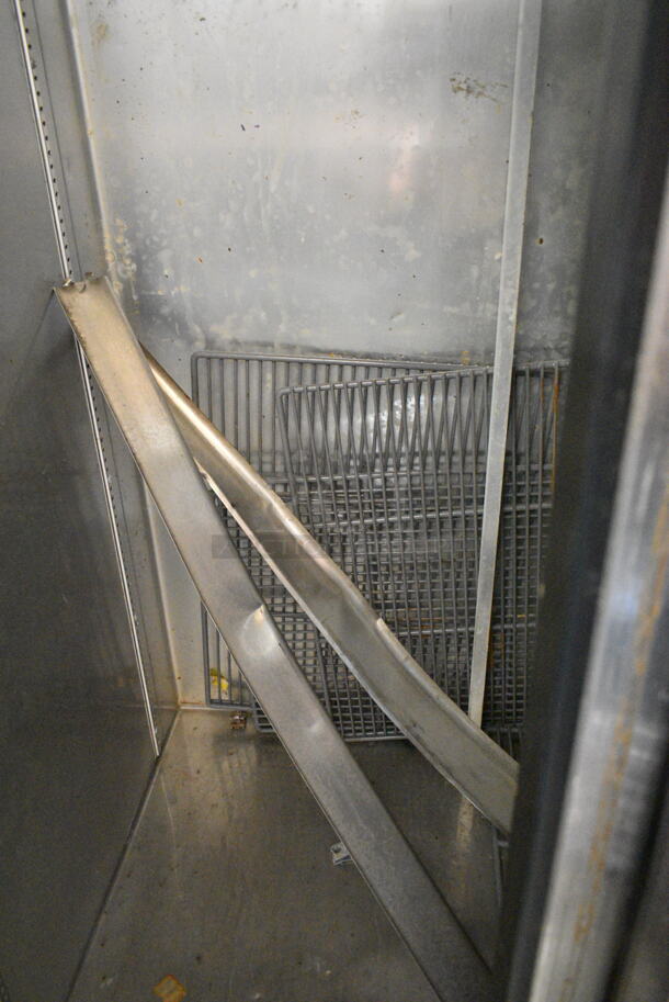 2017 True T-35 Stainless Steel Commercial 2 Door Reach In Cooler w/ Poly Coated Racks on Commercial Casters. 115 Volts, 1 Phase. Tested and Powers On But Does Not Get Cold - Image 8 of 9
