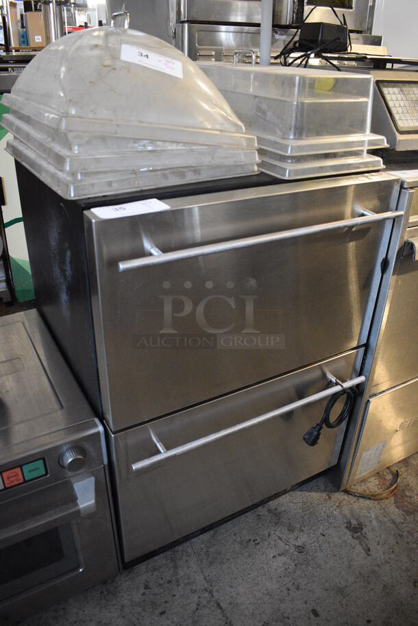 Summit Stainless Steel Commercial 2 Drawer Cooler. 115 Volts, 1 Phase. 24x25x34. Tested and Powers On But Does Not Get Cold - Image 3 of 5
