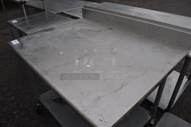 Stainless Steel Table w/ Back Splash and Under Shelf on Commercial Casters. 48x36x42 - Image 2 of 4