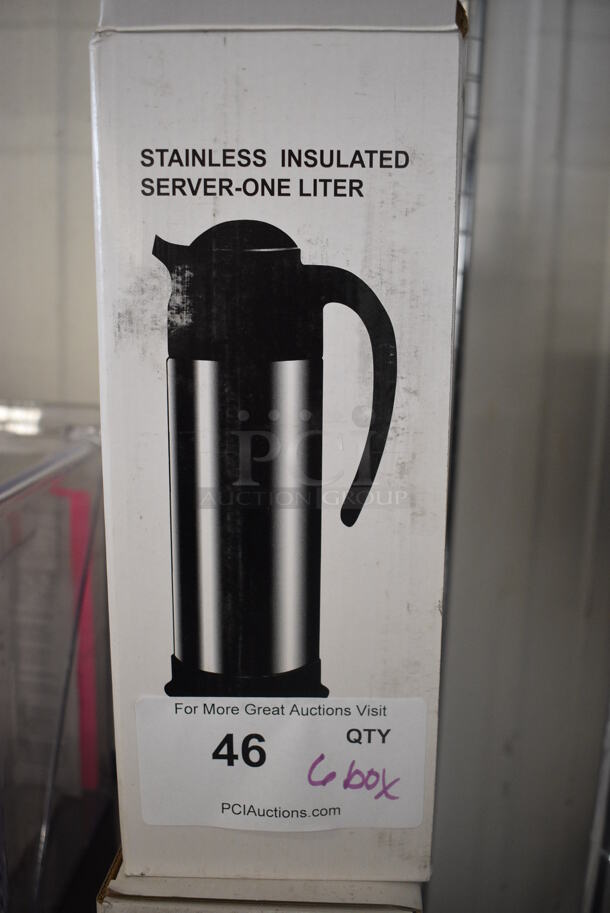 6 BRAND NEW IN BOX! Update SV-100 Stainless Steel One Liter Insulated Server  Pitchers. 6.5x4.5x12. 6 Times Your Bid! - Image 3 of 4
