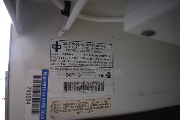 QBD Model 349540 Metal Commercial Mini Cooler Merchandiser. 115 Volts, 1 Phase. 21.5x25x39. Tested and Working! - Image 4 of 5