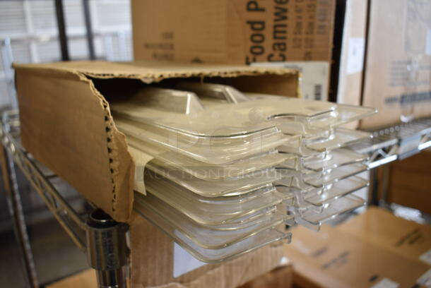 ALL ONE MONEY! Lot of 6 BRAND NEW IN BOX! Cambro Clear Poly 1/3 Size Notched Drop In Bin Lids - Image 2 of 4