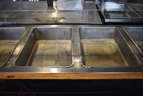 Stainless Steel Commercial 4 Well Steam Table w/ 4 Lamps and Sneeze Guard on Commercial Casters. 120 Volts, 1 Phase. 60x29x58. Cannot Test Due To Plug Style - Image 5 of 9