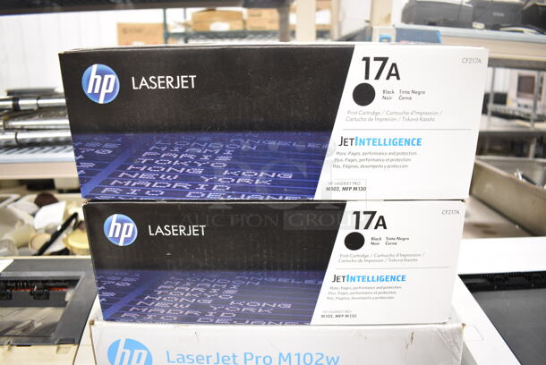 IN ORIGINAL BOX! HP LaserJet Pro M102w Countertop Printer w/ 2 BRAND NEW BOXES of HP Laserjet 17A Ink. 13.5x16x8 - Image 4 of 7