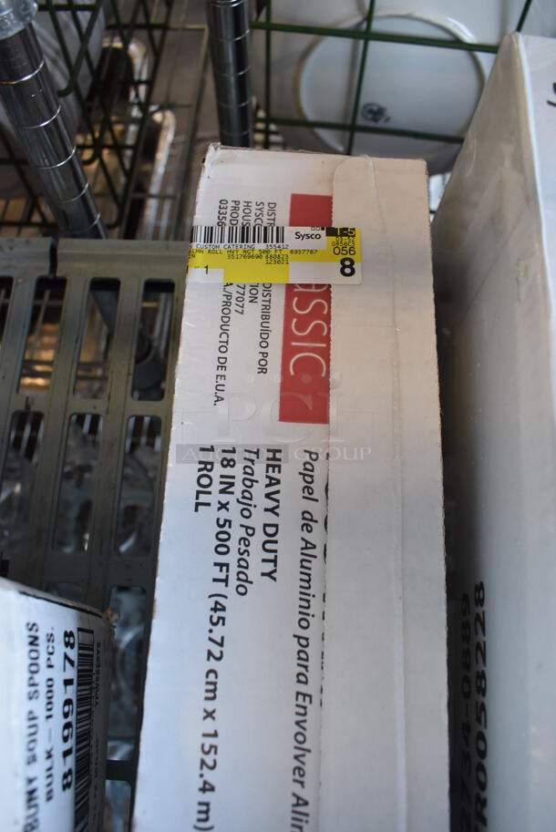 ALL ONE MONEY! Tier Lot of Various Items Including Sysco Plastic Food Wrap, Suma Dilac Cleaner Bottles and Poly Spoons - Image 6 of 7