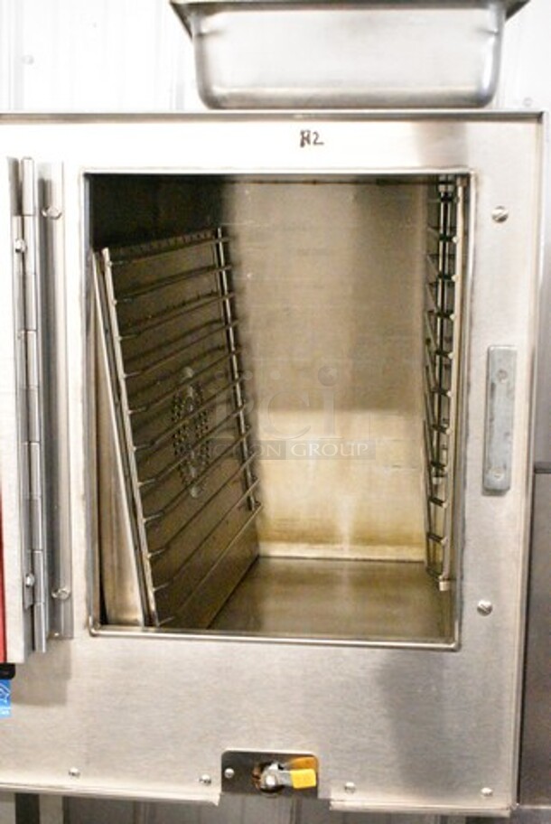 2015 Groen Intek XS208-8-3 Stainless Steel Commercial Electric Powered Single Deck Steam Cabinet on Commercial Equipment Stand w/ Commercial Casters. 208 Volts, 3 Phase. - Image 3 of 7