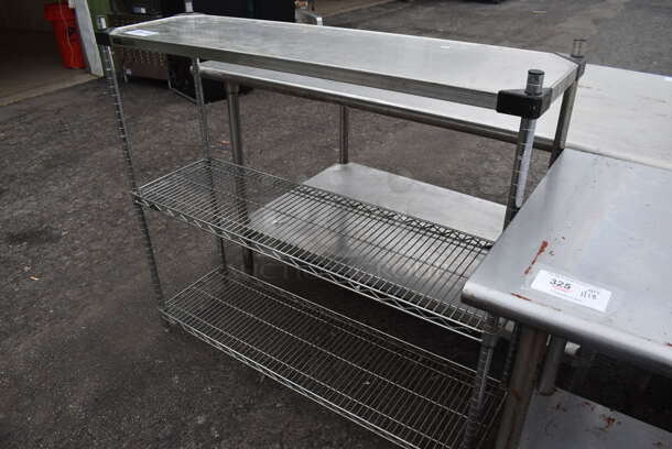 Chrome Finish 3 Tier Wire Shelving Unit. BUYER MUST DISMANTLE. PCI CANNOT DISMANTLE FOR SHIPPING. PLEASE CONSIDER FREIGHT CHARGES. 48x14x45 - Image 2 of 4