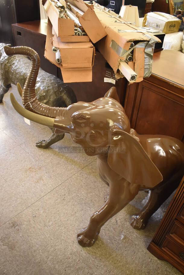 WOW! Bronze Painted Elephant Statue. - Image 3 of 6