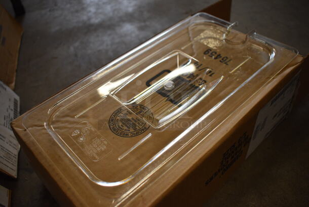 ALL ONE MONEY! Lot of 12 BRAND NEW IN BOX! Cambro Poly Light Amber Colored 1/3 Size Drop In Bin Lids! - Image 2 of 4