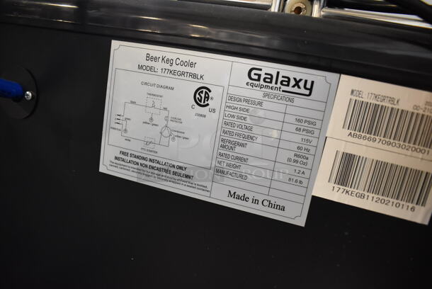 Galaxy 177KEGRTRBLK Metal Commercial Direct Draw Kegerator w/ Beer Tower and Coupler. 115 Volts, 1 Phase. 21x24x52. Tested and Working! - Image 8 of 8