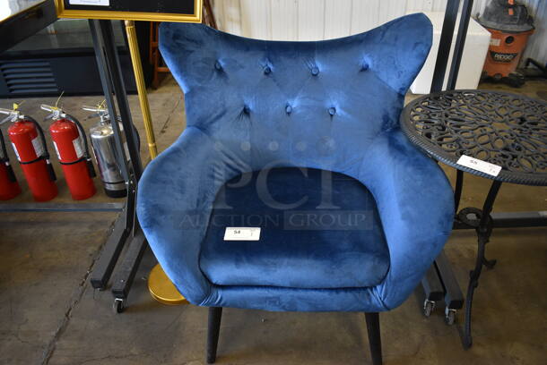 Blue Chair w/ Arm Rests. 33x26x39