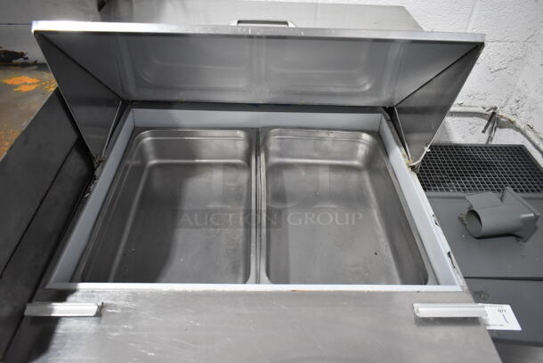 Beverage Air SPED72HC-12M-B Stainless Steel Commercial Sandwich Salad Prep Table Bain Marie Mega Top w/ 2 Drawers on Commercial Casters. 115 Volts, 1 Phase. Tested and Powers On But Does Not Get Cold - Image 5 of 6