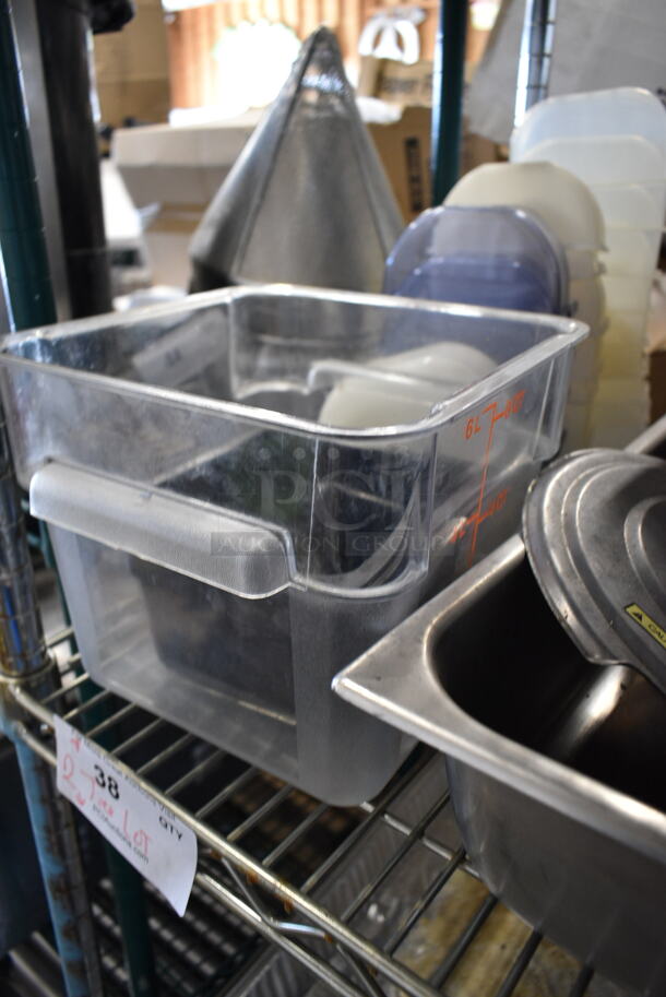 ALL ONE MONEY! Lot of 2 Tier Lot of Various Items Including Poly Silverware Bins, Food Baskets, Towel Dispenser, Stainless Steel Drop In Bins - Image 8 of 12