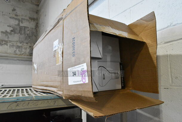 BRAND NEW SCRATCH AND DENT! Box of Approximately 14 R40 Incandescent Lamp Bulbs - Image 3 of 4
