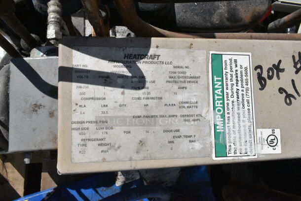 4 Walk In Boxes that Make 1 10'x40' Combo Box w/ Laneurop CLTEW28-3 200-230 Volt, 3 Phase Compressor, Copeland WJWL-0200-TAC-001 208/230 Volt, 3 Phase Compressor, Heatcraft HWN008H2B 208-230 Volts, 1 Phase Compressor, Heatcraft ADT090AK 115 Volt, 1 Phase Evaporator Fan, Heatcraft ADT104AK 115 Volt, 1 Phase Evaporator Fan, Heatcraft SM090AE 115 Volt, 1 Phase Evaporator Fan, Heatcraft SM156AE 115 Volts, 1 Phase Evaporator Fan. 4 Times Your Bid! Information Provided By The Consignor But Not Verified By PCI Auctions. Picture of the Unit Before Removal Is Included In the Listing. - Image 9 of 12