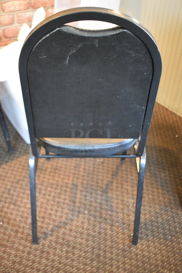 9 Black Metal Stackable Banquet Chair. 9 Times Your Bid! (booth room)  - Image 3 of 5