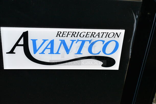 BRAND NEW SCRATCH AND DENT! 2024 Avantco 178UBB72GHC Stainless Steel Commercial 73" Black Counter Height Narrow Glass Door Back Bar Refrigerator with LED Lighting. See Pictures for Broken Glass. 115 Volts, 1 Phase. Tested and Working! - Image 2 of 8