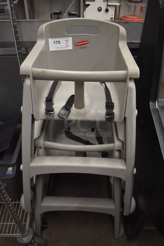 2 Rubbermaid Gray Poly High Chairs. 23x23x31. 2 Times Your Bid!