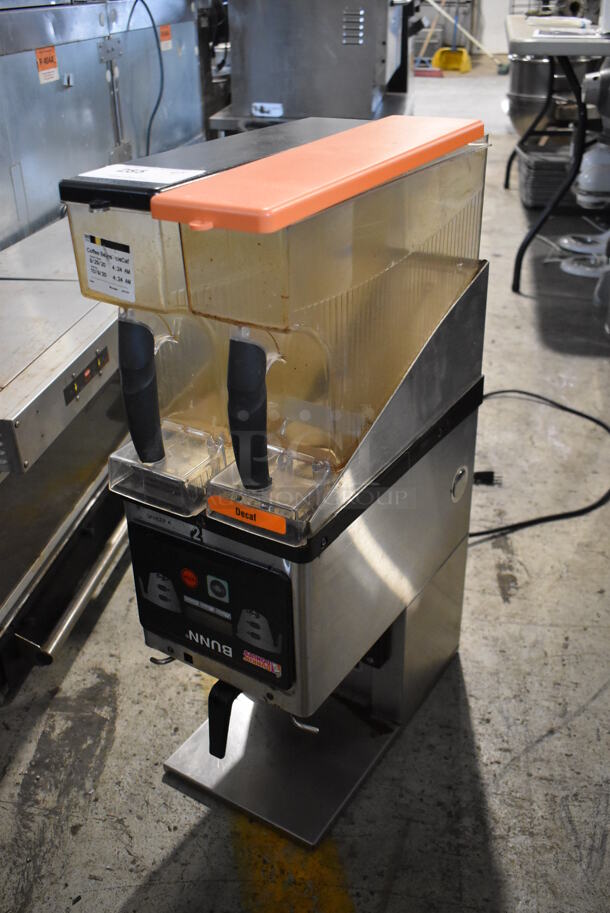 2011 Bunn MHG Stainless Steel Commercial Countertop 2 Hopper Coffee Bean Grinder w/ Metal Brew Basket. 120 Volts, 1 Phase. Tested and Does Not Power On - Image 3 of 6