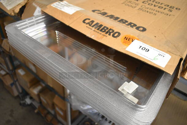 ALL ONE MONEY! Lot of 6 BRAND NEW IN BOX! Cambro Clear Poly Lids! 18x26x1 - Image 2 of 3