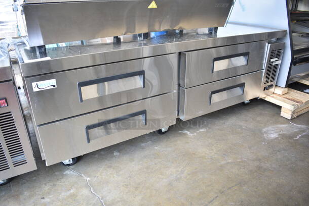 BRAND NEW SCRATCH AND DENT! 2022 Avantco 178CBE72HC Stainless Steel Commercial 4 Drawer Chef Base on Commercial Casters. 115 Volts, 1 Phase. Cannot Test - Needs New Power Switch - Image 2 of 10