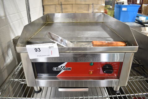 BRAND NEW SCRATCH AND DENT! 2024 Crosson EG-400C Stainless Steel Electric Countertop Griddle. 120 Volts, 1 Phase.