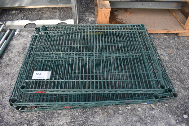 ALL ONE MONEY! Lot of 6 Metro Green Finish Wire Shelves. Includes 30x21x1.5