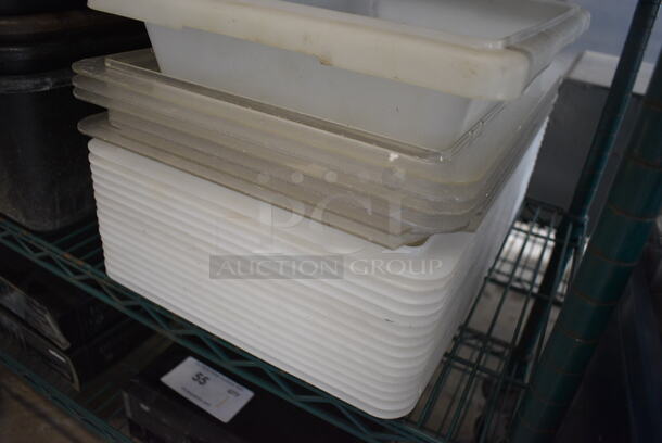 ALL ONE MONEY! Lot of Poly Bin and 22 Poly Lids! 12x18x3, 12x18x1 - Image 3 of 3