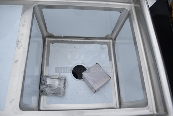 BRAND NEW SCRATCH AND DENT! Steelton 522CS11818L 38 3/4" 18-Gauge Stainless Steel One Compartment Commercial Sink with Left Drainboard - 18" x 18" x 12" Bowl. No Legs.  - Image 4 of 6