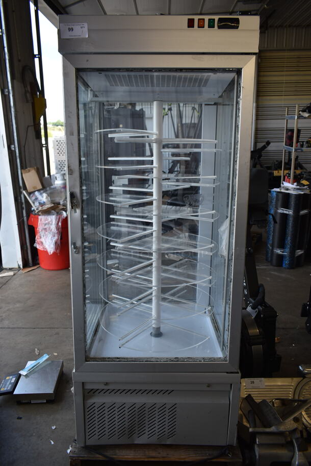 Tekna 8400 NFN Metal Commercial 4 Sided Cooler Merchandiser w/ Round Shelves. See Pictures For Broken Glass Pane. 220 Volts, 1 Phase. - Image 1 of 6