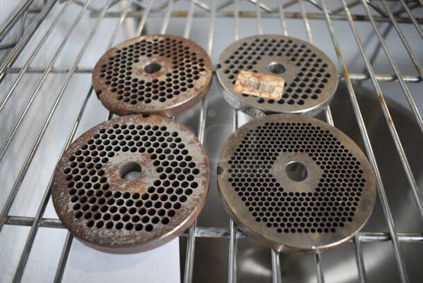 4 Metal Meat Grinder Plates. 3.25x3.25x0.5. 4 Times Your Bid! - Image 2 of 3