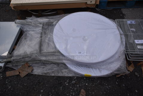 3 BRAND NEW SCRATCH AND DENT! White Folding Tables. 3 Times Your Bid!