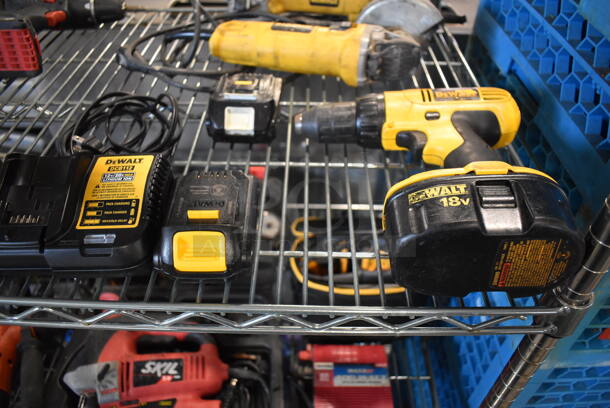 ALL ONE MONEY! Tier Lot of Various Tools Including Rigid R3001 Saw, Rigid R860052 Drill, Rigid Battery Charger, Ramset MasterShot Fastener, Ryobi P246 Series D Multi Tool, DeWalt DW9099 Drill, DeWalt Battery and Charger, DeWalt DWE4011 Angle Grinder, DeWalt D28402 Angle Grinder. - Image 10 of 12
