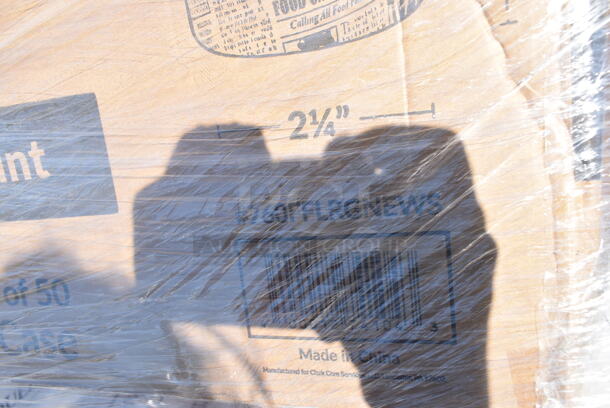 PALLET LOT of 29 BRAND NEW Boxes Including 6 Box 130TONG6BLK Visions 6" Black Disposable Plastic Tongs - 72/Case, 500LSTRWLW Choice 9, 12, 16, 20, and 24 oz. Clear Sip-Through Lid with Extra-Wide Opening - 1000/Case, 966UPWIDEB-500 OneUp by Choice White 2-Ply Wide Interfold 6 1/2" x 8 1/2" Dispenser Napkin - 6000/Case, 760FFLRGNEWS Choice Large 16 oz. Paper Scoop Cup with Newsprint Design - 1000/Case, 500CC12 12 oz. Plastic Cold Cup - 1000/Case, 1504381M Carnival King 6" x 3/4" x 6 1/2" Large Foil Hamburger / Sandwich Bag - 1000/Case, 500CC12HD 12 oz. Plastic Cold Cup - 1000/Case, 500LSTRWLW Choice 9, 12, 16, 20, and 24 oz. Clear Sip-Through Lid with Extra-Wide Opening - 1000/Case. 29 Times Your Bid!  - Image 7 of 12
