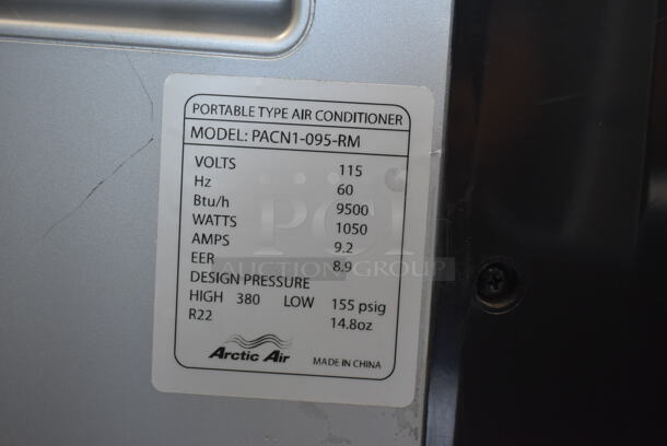 BRAND NEW SCRATCH AND DENT! Arctic Air PACN1-095-RM  9,500 BTU Portable Air Conditioner 115 Volts, 1 Phase. Tested and Working! - Image 5 of 6