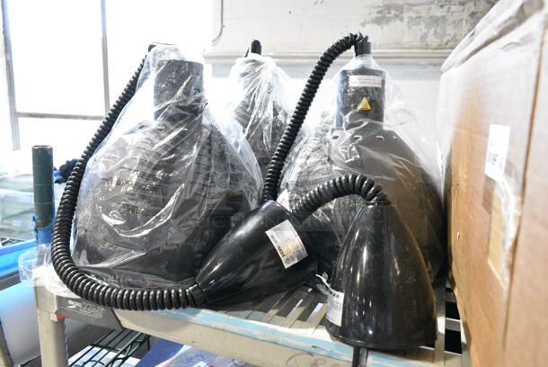 3 BRAND NEW SCRATCH AND DENT! ServIt 423HLR85BK Retractable Cord Ceiling Mount Heat Lamp with Modern Black Finish Round Dome Shade. 120 Volts, 1 Phase. 3 Times Your Bid!  - Image 2 of 12