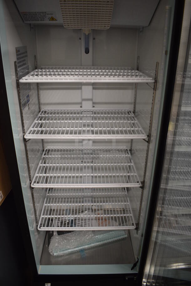 Avantco 178GDC10HCB Metal Commercial Single Door Reach In Cooler Merchandiser w/ Poly Coated Racks. 115 Volts, 1 Phase. 22x23x63. Tested and Does Not Power On - Image 6 of 6