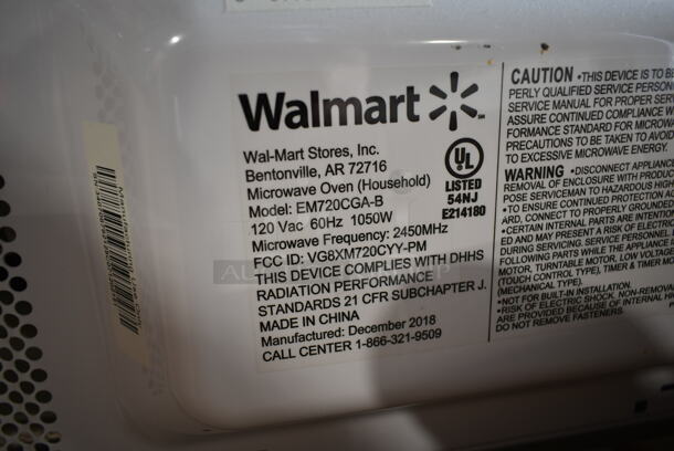 IN ORIGINAL BOX! MainStays EM720CGA-B Countertop Microwave Oven. 120 Volts, 1 Phase. - Image 4 of 4