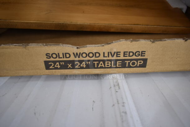 BRAND NEW IN BOX! Lancaster Table & Seating 24"x24" Solid Wood Live Edge Tabletop. - Image 5 of 5