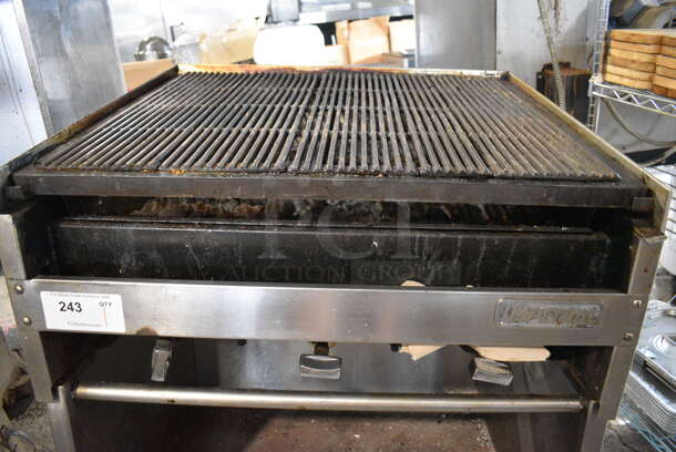 Imperial Stainless Steel Commercial Natural Gas Powered Charbroiler Grill on Commercial Casters. 1 Caster Needs To Be Reattached. 30x29x42 - Image 5 of 6