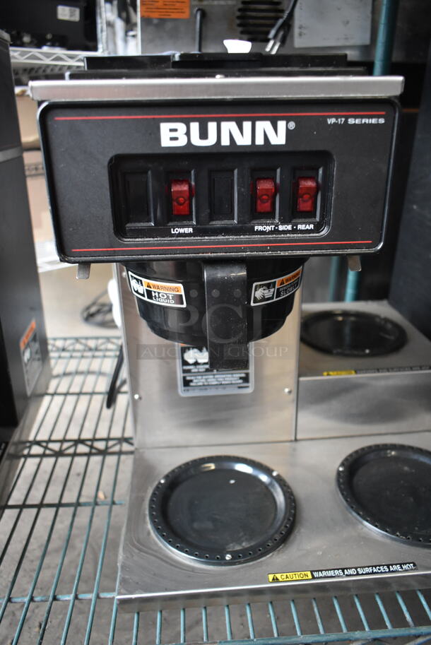 2019 Bunn VP17-3 Stainless Steel Commercial Countertop 3 Burner Coffee Machine w/ Poly Brew Basket. 120 Volts, 1 Phase. - Image 3 of 6