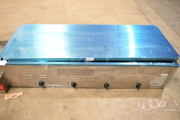 BRAND NEW SCRATCH AND DENT! 2024 Avantco 177STE4SA Stainless Steel Four Pan Open Well Electric Steam Table with Undershelf. 120 Volts, 1 Phase. Cannot Test Due To Plug Style - Image 7 of 8