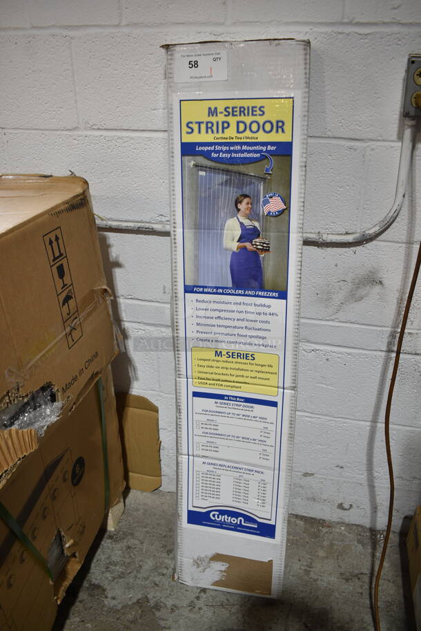 BRAND NEW SCRATCH AND DENT! Curtron M108-PR-4080 M Series 40" x 80" Polar Reinforced Step-In Refrigerator / Freezer Strip Door. May Be Missing Pieces.  - Image 2 of 5