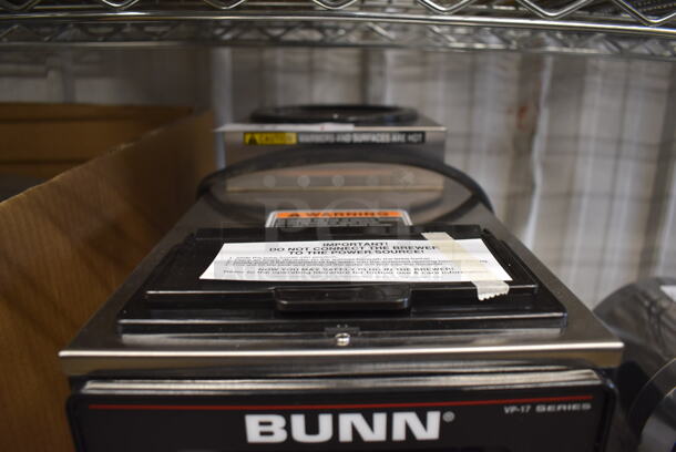 BRAND NEW SCRATCH AND DENT! 2022 Bunn VP17-2 Stainless Steel Commercial Countertop Low Profile Pourover 2 Burner Coffee Machine w/ Poly Brew Basket and Pitcher. 120 Volts, 1 Phase. 8x20x20. Tested and Working! - Image 5 of 7
