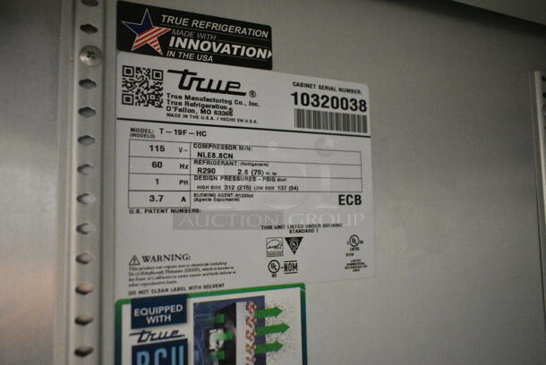 2022 True T-19F-HC Stainless Steel Commercial Single Door Reach In Freezer w/ Poly Coated Racks on Commercial Casters. 115 Volts, 1 Phase. Tested and Working! - Image 4 of 4