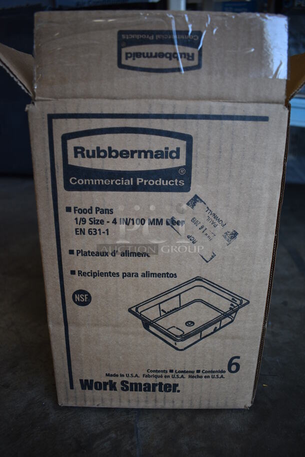 6 BRAND NEW IN BOX! Rubbermaid Poly Amber Colored 1/9 Size Drop In Bins. 1/9x4. 6 Times Your Bid! - Image 4 of 4